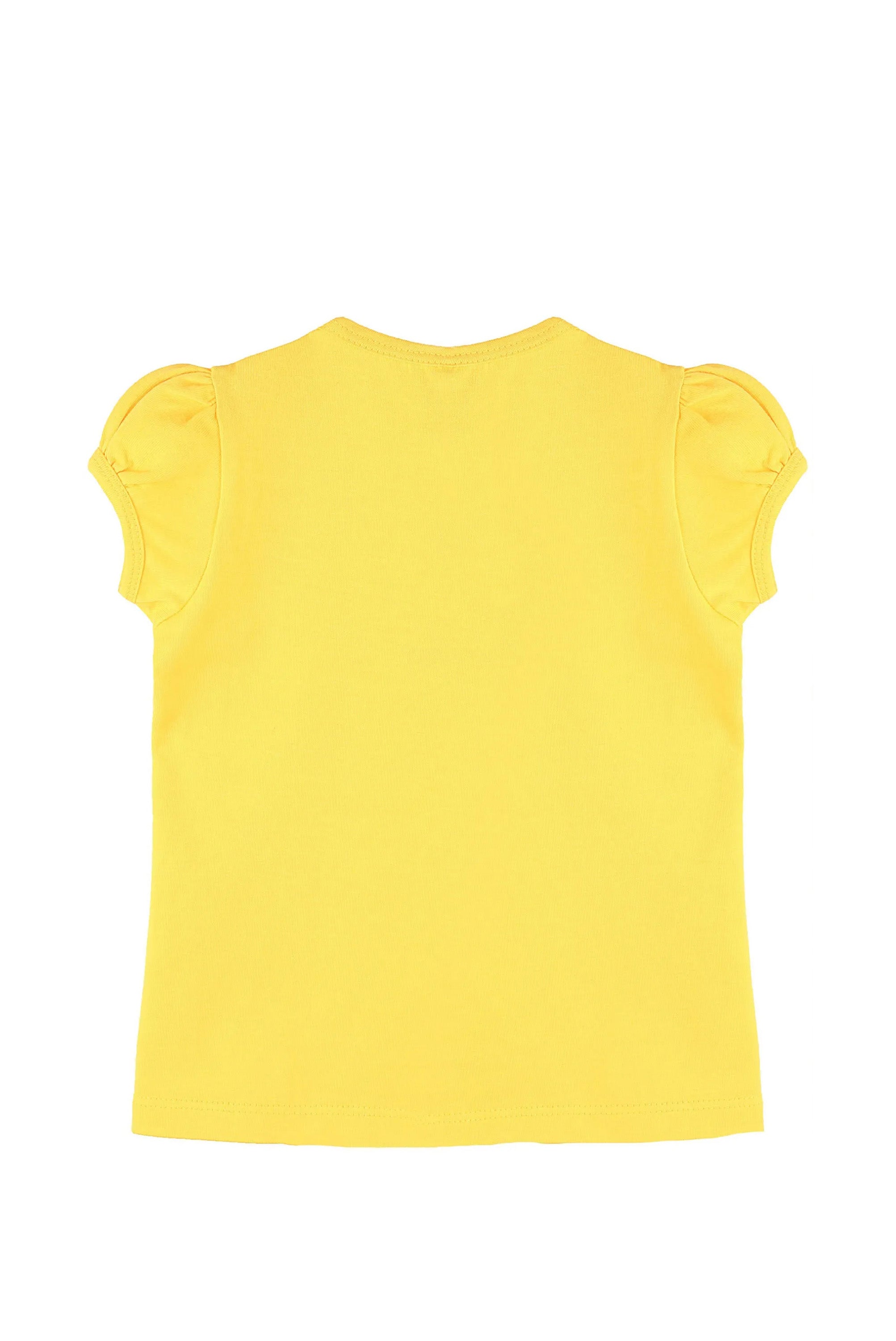 Girls' Basic Cotton T-Shirt  Short Puff Sleeve Crewneck / 5 to 7 Years LILAX