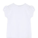 Girls cotton basic solid crewneck puff sleeve t-shirt; best for baby girl clothes & christmas gift ideas