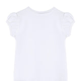 Girls cotton basic solid crewneck puff sleeve t-shirt; best for baby girl clothes & christmas gift ideas