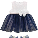 Baby girls lace tulle skirt dress with pearl belt attached and matching shoes & headband; perfect for christmas gift ideas