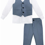 Boys' Dresswear Outfit: Formal Suit Set with 4 Pieces (Vest Pants Tie and Shirt) LILAX