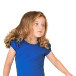 Girls' Basic Cotton T-Shirt  Short Puff Sleeve Crewneck / 5 to 7 Years LILAX