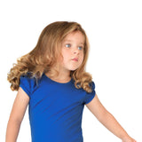 Girls' Basic Cotton T-Shirt  Short Puff Sleeve Crewneck / 5 to 7 Years LILAX