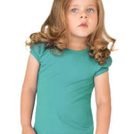 Girls' Basic Cotton T-Shirt  Short Puff Sleeve Crewneck / 5 to 7 Years LILAX