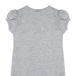 Girls' Basic Cotton T-Shirt  Short Puff Sleeve Crewneck / 5 to 7 Years LILAX