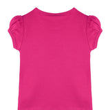 Girls' Basic Cotton T-Shirt  Short Puff Sleeve Crewneck / 5 to 7 Years LILAX