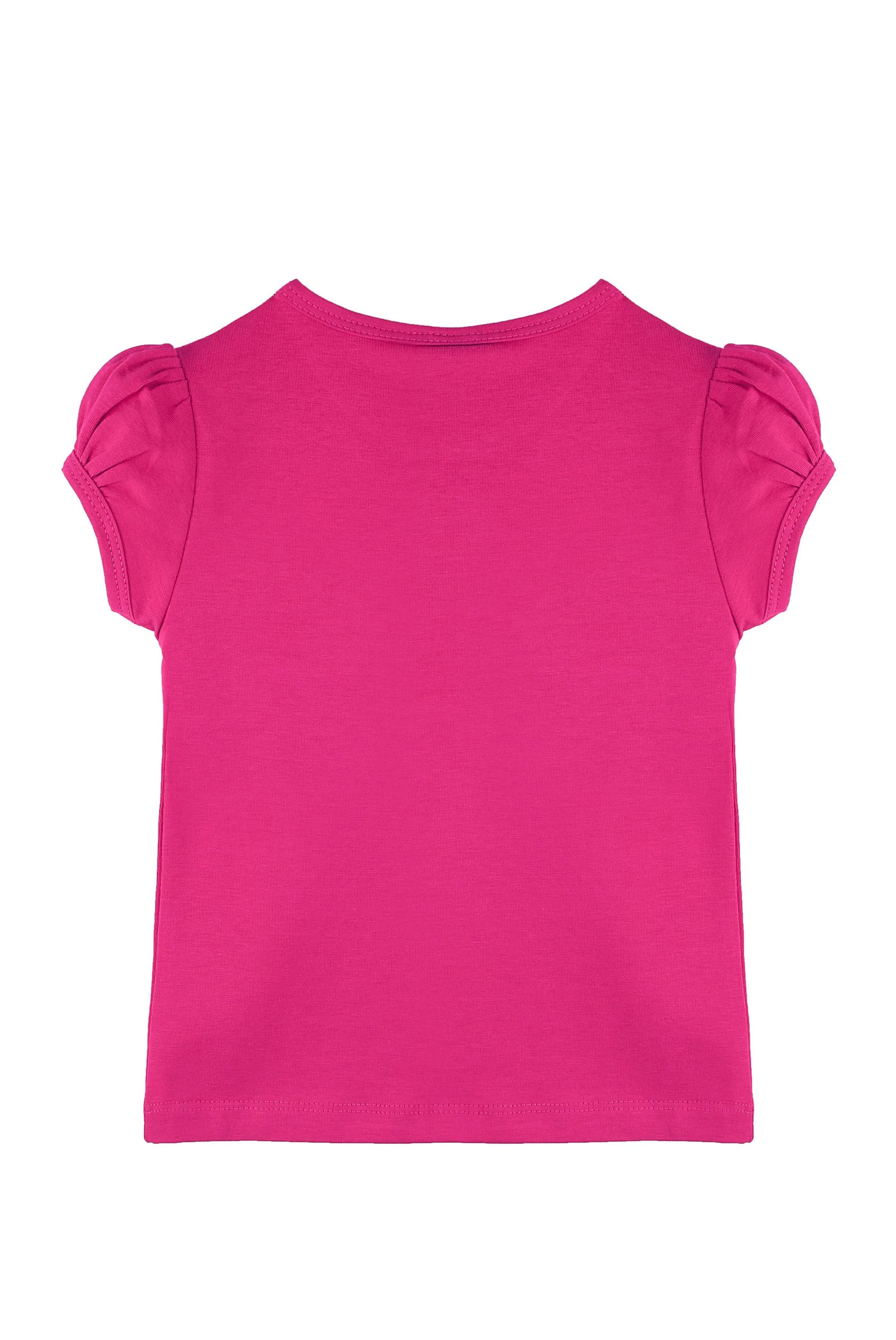 Girls' Basic Cotton T-Shirt  Short Puff Sleeve Crewneck / 5 to 7 Years LILAX