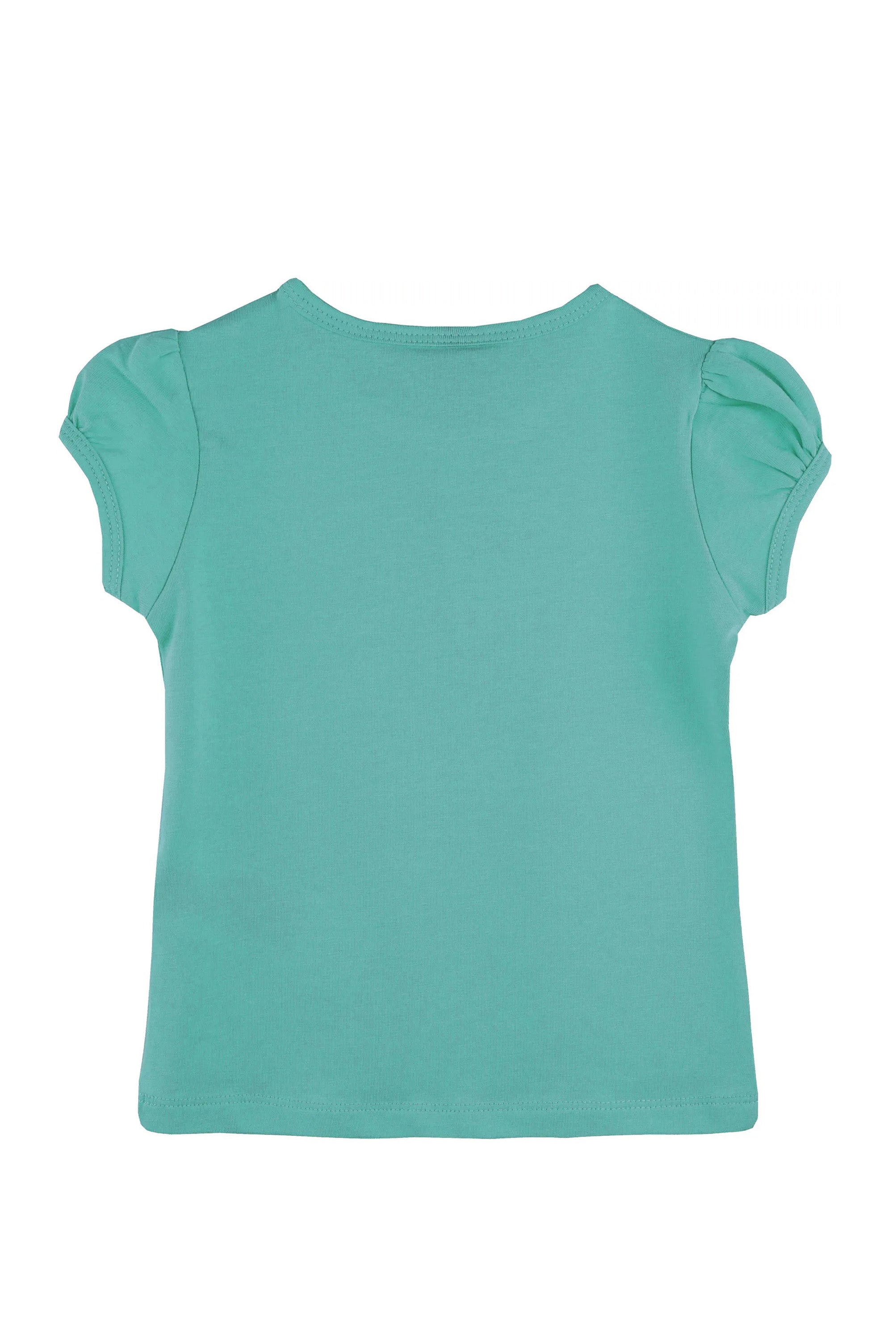 Girls' Basic Cotton T-Shirt  Short Puff Sleeve Crewneck / 5 to 7 Years LILAX