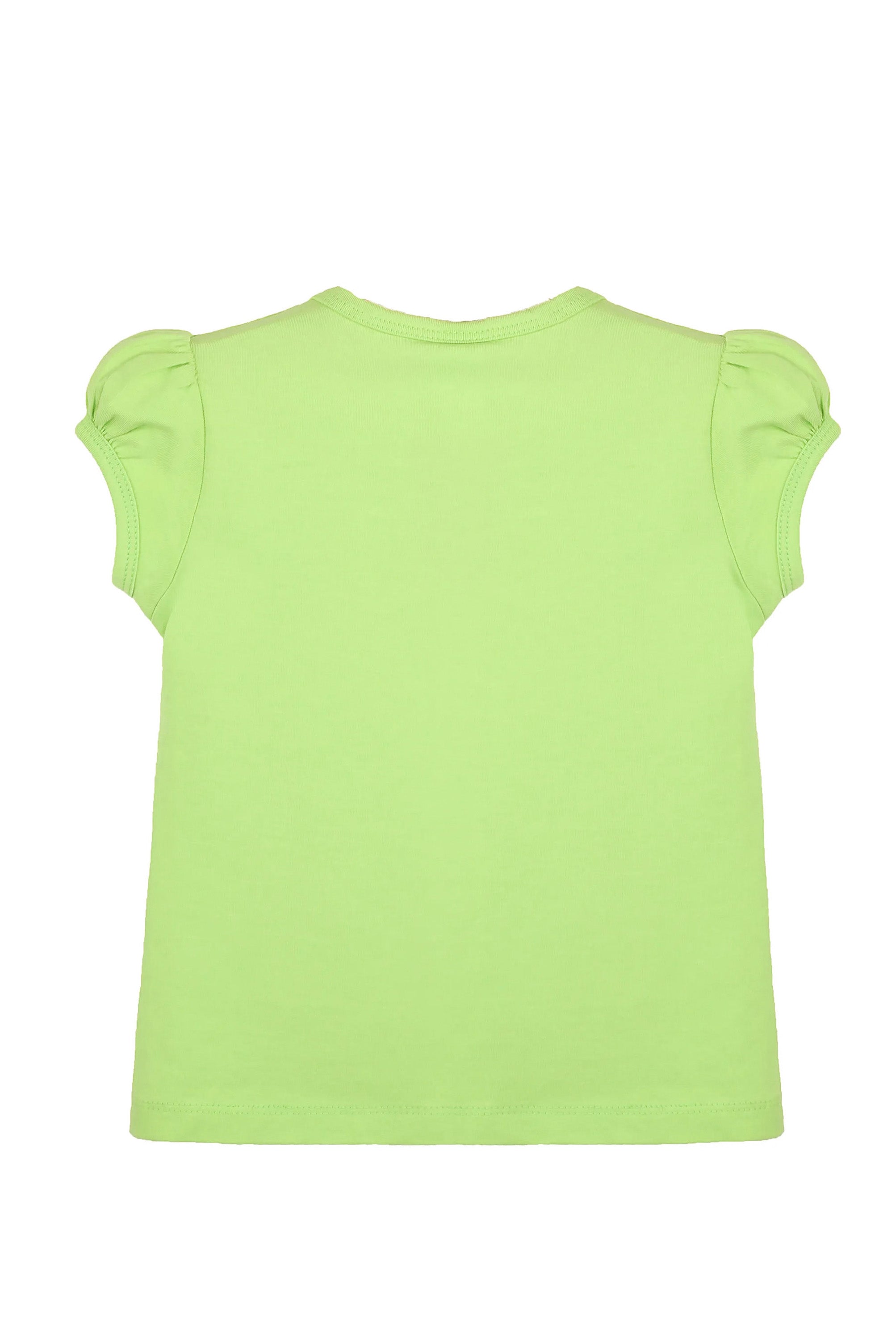 Girls' Basic Cotton T-Shirt  Short Puff Sleeve Crewneck / 5 to 7 Years LILAX