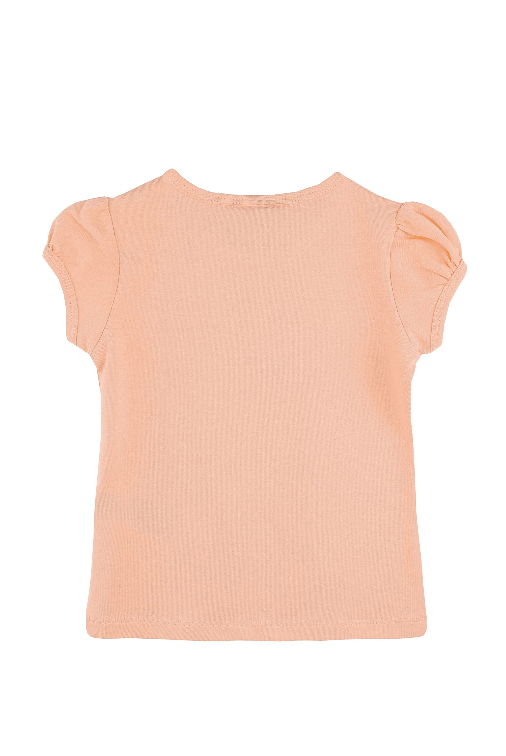 Girls' Basic Cotton T-Shirt  Short Puff Sleeve Crewneck / 5 to 7 Years LILAX