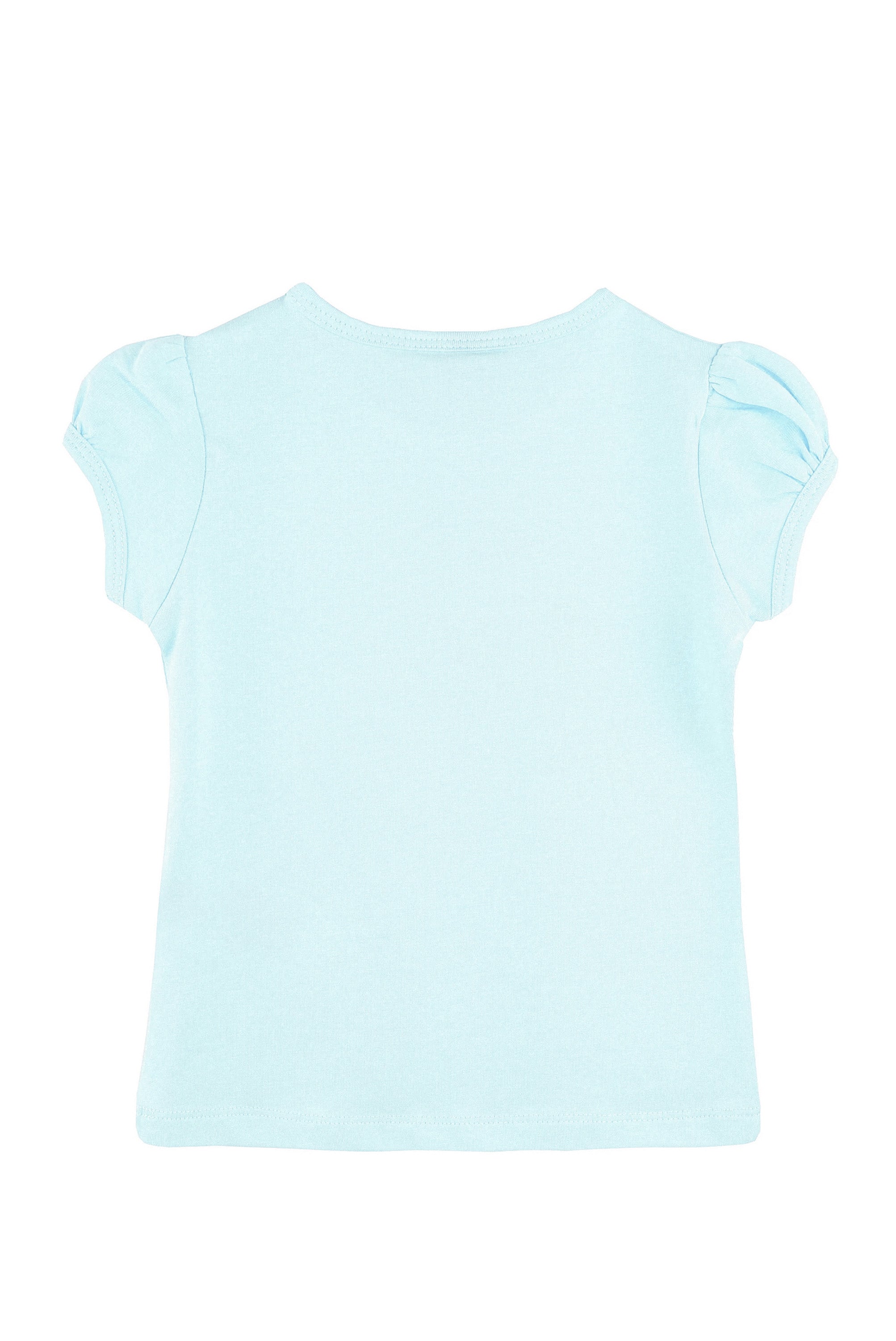 Girls' Basic Cotton T-Shirt  Short Puff Sleeve Crewneck / 5 to 7 Years LILAX