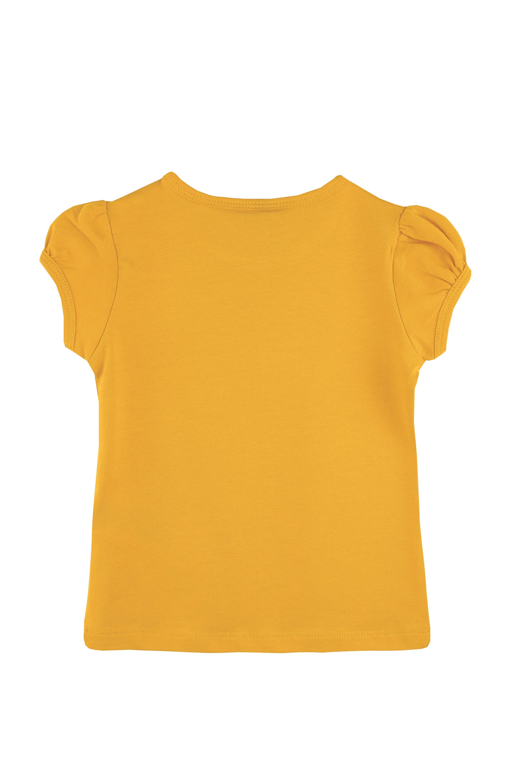 Girls cotton basic solid crewneck puff sleeve t-shirt; best for baby girl clothes & christmas gift ideas