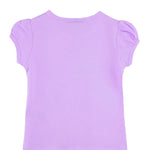 Girls' Basic Cotton T-Shirt  Short Puff Sleeve Crewneck / 5 to 7 Years LILAX