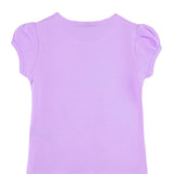 Girls' Basic Cotton T-Shirt  Short Puff Sleeve Crewneck / 5 to 7 Years LILAX