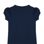 Girls cotton basic solid crewneck puff sleeve t-shirt; best for baby girl clothes & christmas gift ideas