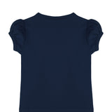 Girls cotton basic solid crewneck puff sleeve t-shirt; best for baby girl clothes & christmas gift ideas