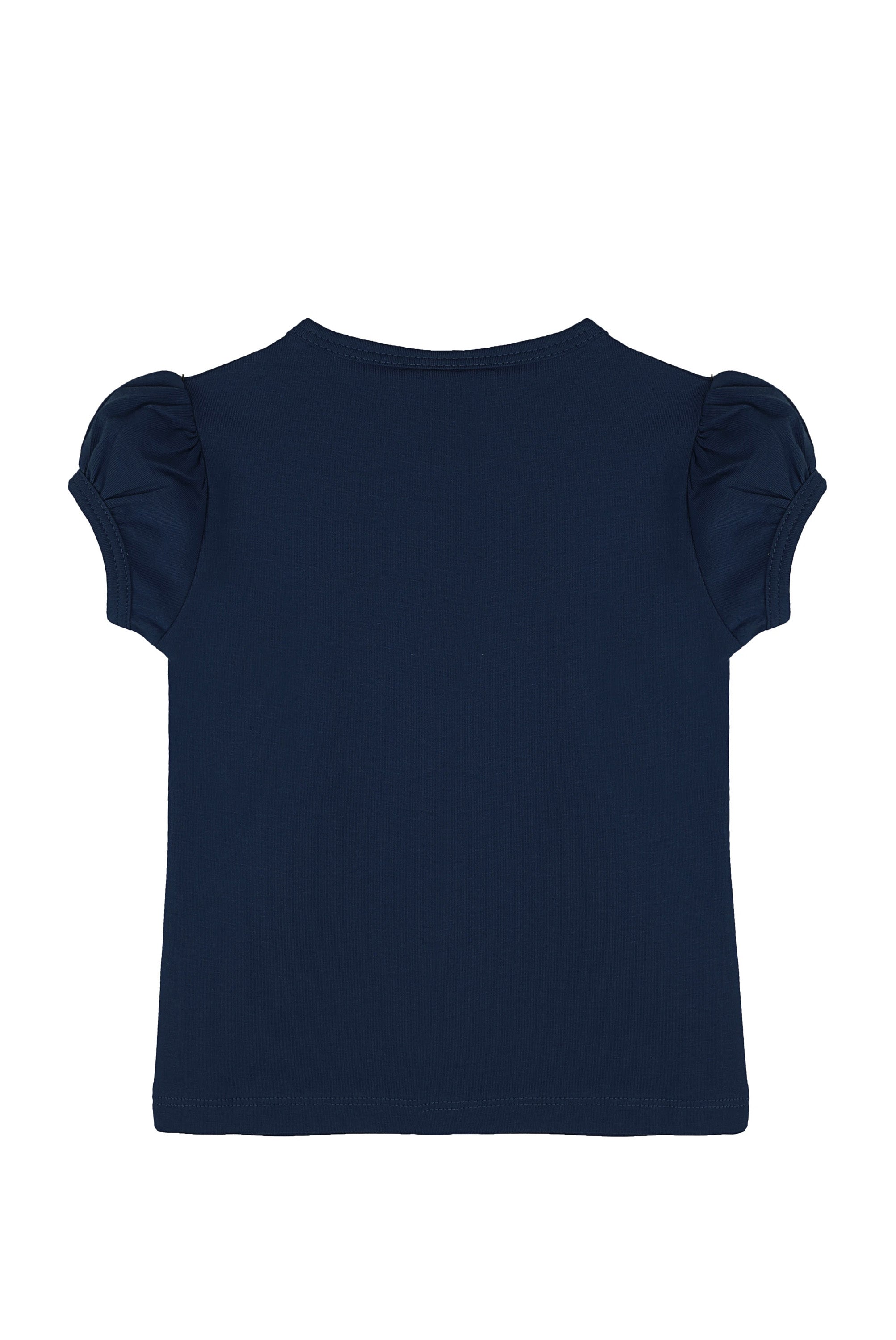 Girls' Basic Cotton T-Shirt  Short Puff Sleeve Crewneck / 5 to 7 Years LILAX