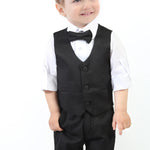 Boys' Dresswear Outfit: Formal Suit Set with 4 Pieces (Vest Pants Tie and Shirt) LILAX