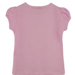 Girls' Basic Cotton T-Shirt  Short Puff Sleeve Crewneck / 5 to 7 Years LILAX