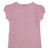 Girls' Basic Cotton T-Shirt  Short Puff Sleeve Crewneck / 5 to 7 Years LILAX