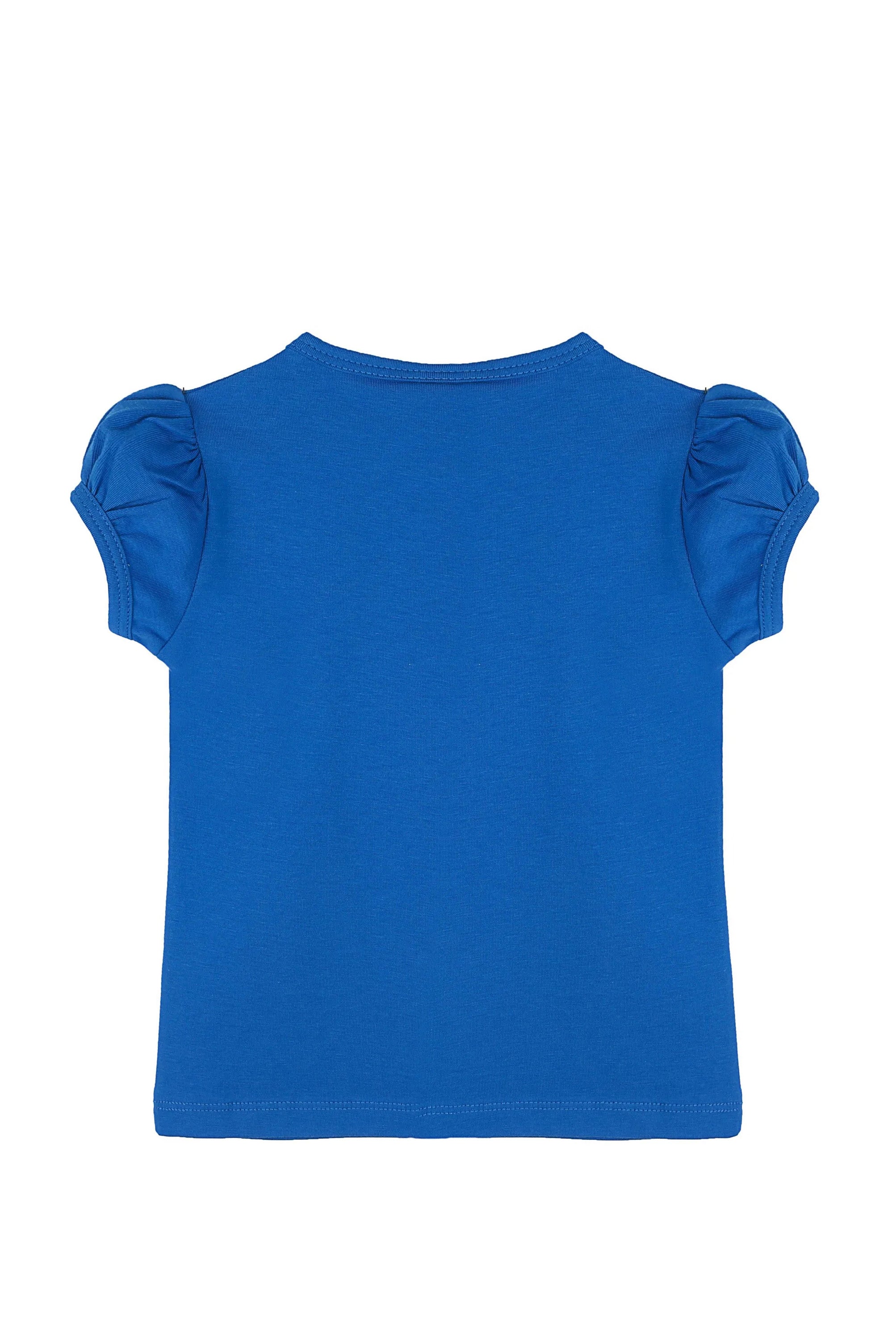 Girls' Basic Cotton T-Shirt  Short Puff Sleeve Crewneck / 5 to 7 Years LILAX