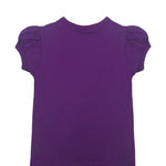 Girls' Basic Cotton T-Shirt  Short Puff Sleeve Crewneck / 5 to 7 Years LILAX