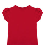 Girls cotton basic solid crewneck puff sleeve t-shirt; best for baby girl clothes & christmas gift ideas