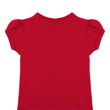 Girls cotton basic solid crewneck puff sleeve t-shirt; best for baby girl clothes & christmas gift ideas