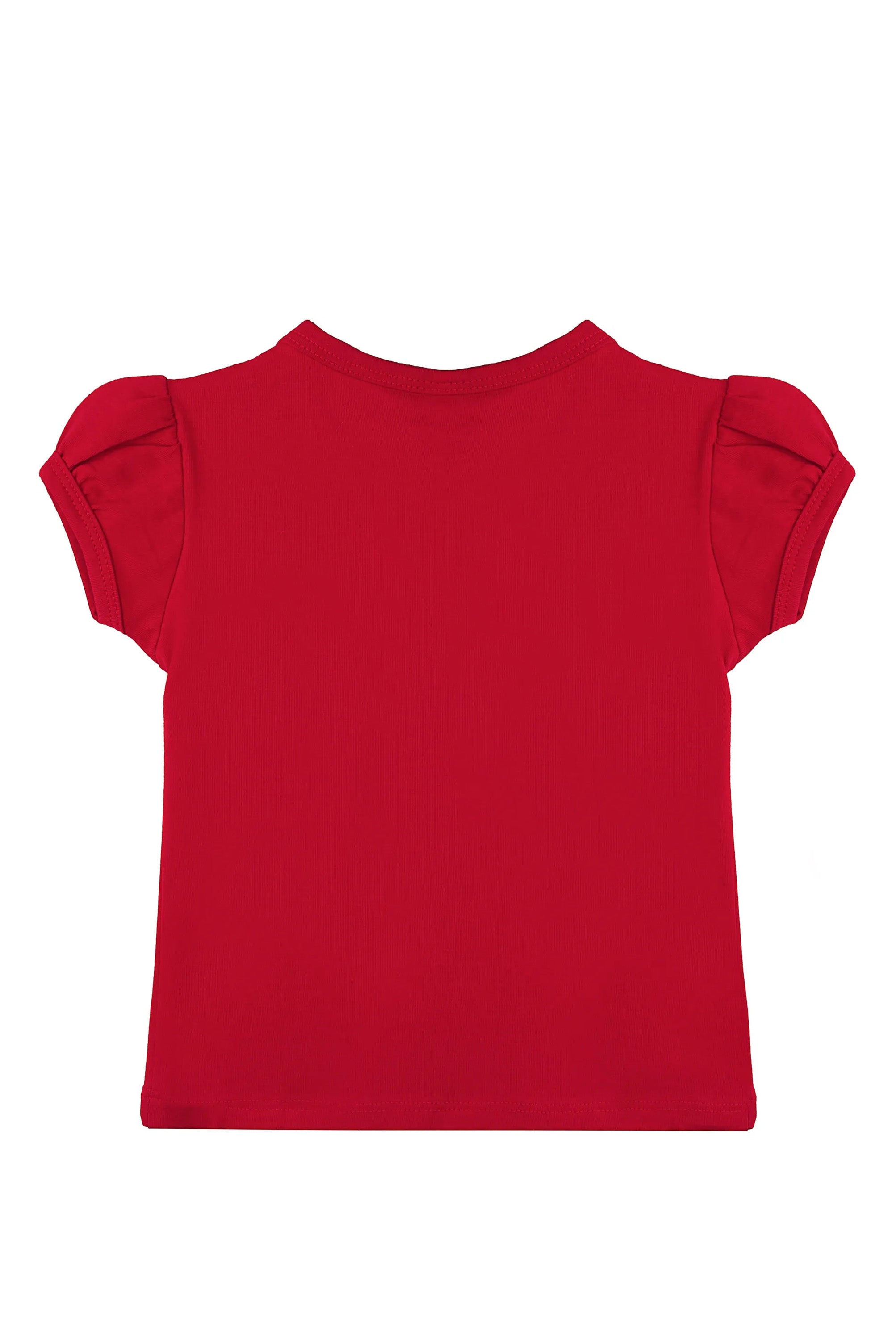 Girls cotton basic solid crewneck puff sleeve t-shirt; best for baby girl clothes & christmas gift ideas