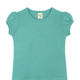 Girls cotton basic solid crewneck puff sleeve t-shirt; best for baby girl clothes & christmas gift ideas