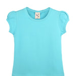 Girls cotton basic solid crewneck puff sleeve t-shirt; best for baby girl clothes & christmas gift ideas