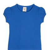 Girls' Basic Cotton T-Shirt  Short Puff Sleeve Crewneck / 5 to 7 Years LILAX