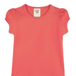 Girls' Basic Cotton T-Shirt  Short Puff Sleeve Crewneck / 5 to 7 Years LILAX