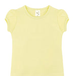 Girls' Basic Cotton T-Shirt  Short Puff Sleeve Crewneck / 5 to 7 Years LILAX