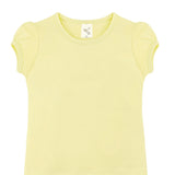 Girls' Basic Cotton T-Shirt  Short Puff Sleeve Crewneck / 5 to 7 Years LILAX