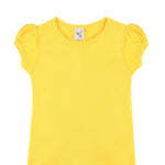 Girls' Basic Cotton T-Shirt  Short Puff Sleeve Crewneck / 5 to 7 Years LILAX