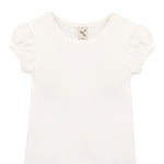 Girls' Basic Cotton T-Shirt  Short Puff Sleeve Crewneck / 5 to 7 Years LILAX