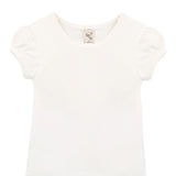 Girls' Basic Cotton T-Shirt  Short Puff Sleeve Crewneck / 5 to 7 Years LILAX