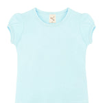 Girls' Basic Cotton T-Shirt  Short Puff Sleeve Crewneck / 5 to 7 Years LILAX