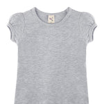 Girls' Basic Cotton T-Shirt  Short Puff Sleeve Crewneck / 5 to 7 Years LILAX