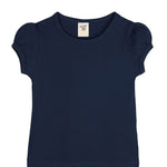 Girls' Basic Cotton T-Shirt  Short Puff Sleeve Crewneck / 5 to 7 Years LILAX