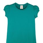 Girls' Basic Cotton T-Shirt  Short Puff Sleeve Crewneck / 5 to 7 Years LILAX