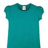 Girls cotton basic solid crewneck puff sleeve t-shirt; best for baby girl clothes & christmas gift ideas