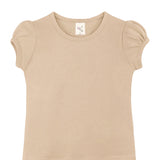 Girls cotton basic solid crewneck puff sleeve t-shirt; best for baby girl clothes & christmas gift ideas