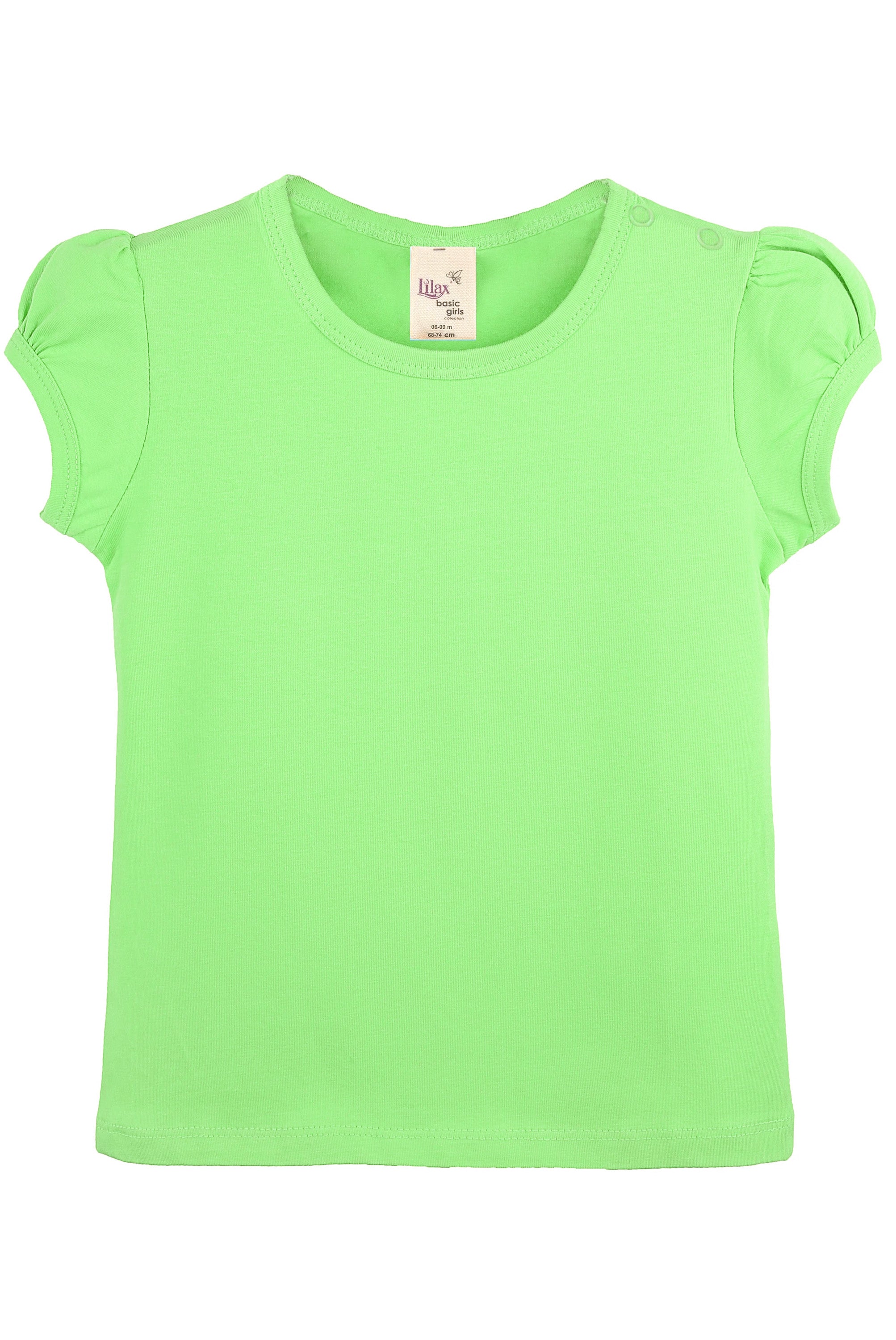 Baby Girls' Basic Short Puff Sleeve Round Neck T-Shirt / 12 to 24 Months LILAX