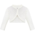 Baby girls knit long sleeve curved edged bolero shrug cardigan; perfect for christmas gift ideas