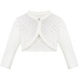 Baby girls knit long sleeve curved edged bolero shrug cardigan; perfect for christmas gift ideas