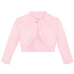 Baby Girls' Long Sleeve Knit One Button Closure Bolero Shrug