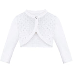 Baby girls knit long sleeve curved edged bolero shrug cardigan; perfect for christmas gift ideas