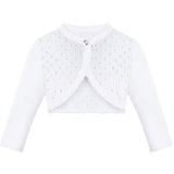 Baby girls knit long sleeve curved edged bolero shrug cardigan; perfect for christmas gift ideas